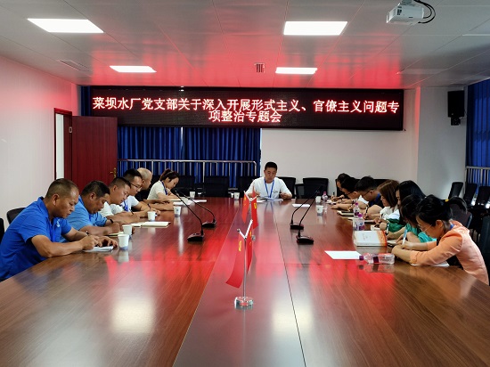 菜壩水廠黨支部召開關(guān)于深入開展形式主義、官僚主義問題專項整治專題會